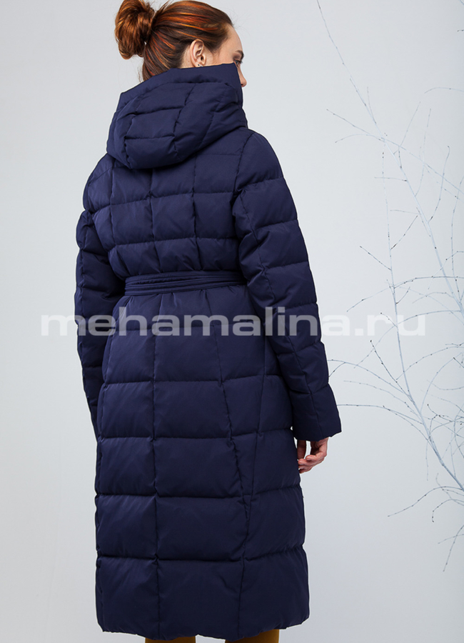 фото Женский пуховик синего цвета модель № П-188