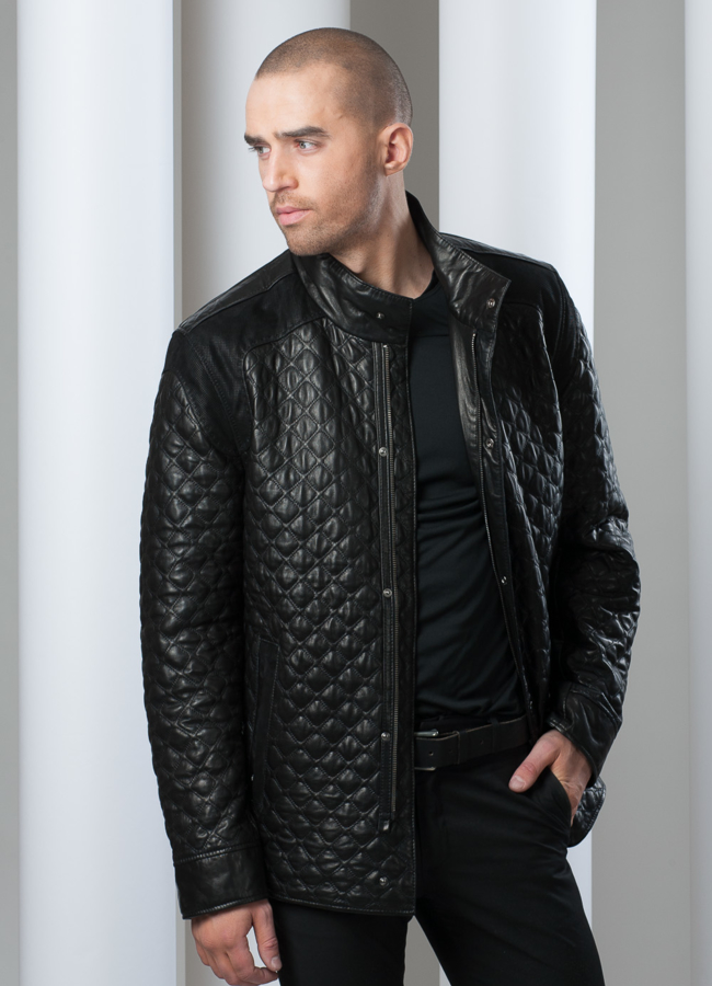 Кожаная куртка на молнии Wetwayt модель № KP-24 в кредит Кожаная куртка на молнии Wetwayt модель № KP-24 в кредит