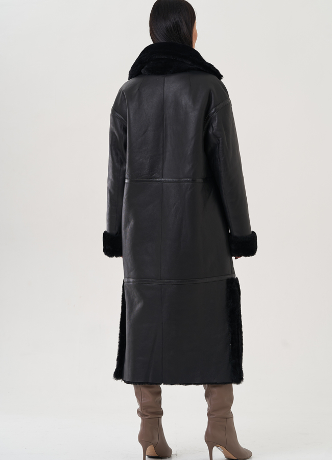 Женская дубленка с английским воротником  модель № 26044 универмаг малина