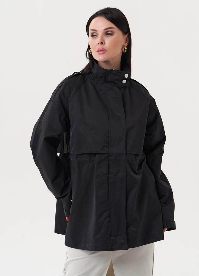 Женская приталенная ветровка модель № 27207 меха малина