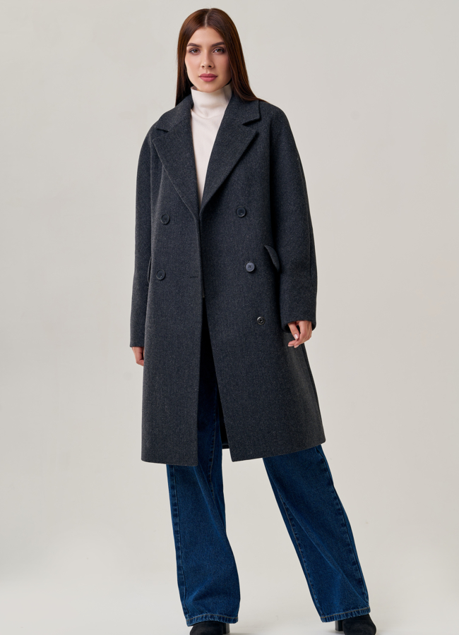 Женское пальто с английским воротником   модель № 23179 универмаг малина