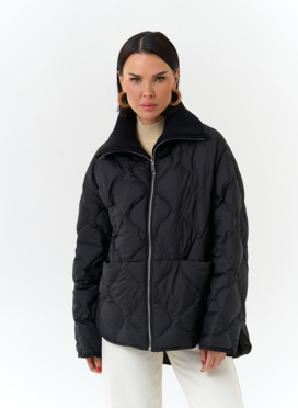 Женская двухсторонняя куртка с высоким воротником