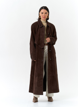 Женский плащ из натуральной замши