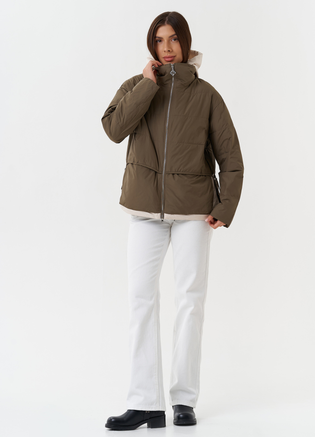 Куртка со съемным капюшоном модель № 27868 меха малина