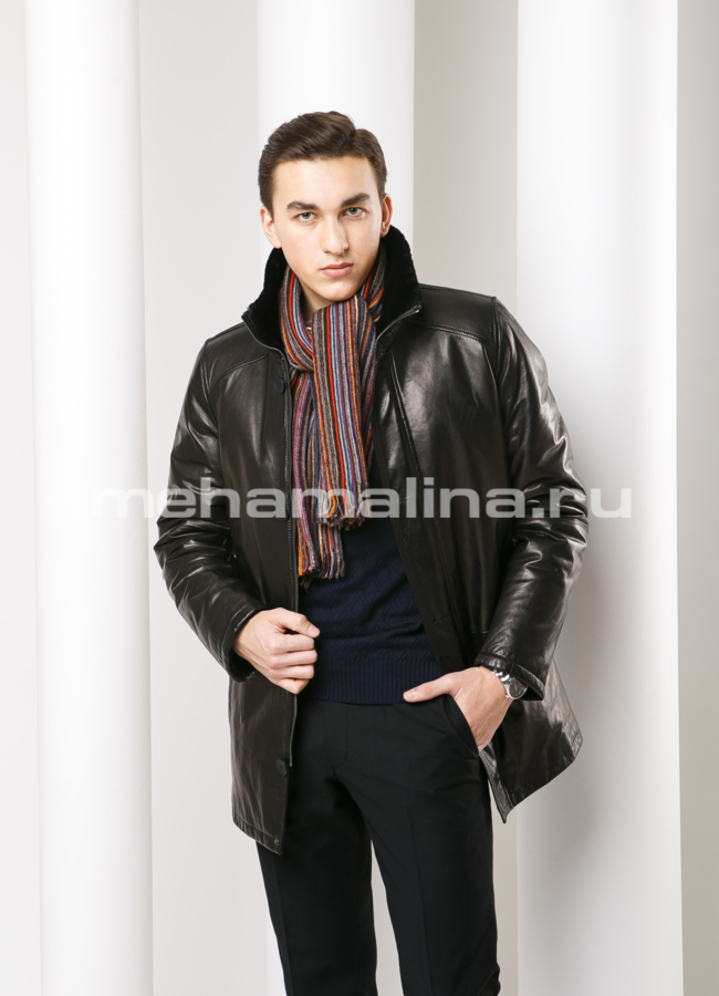 Дубленка  модель № DM-108 меха малина