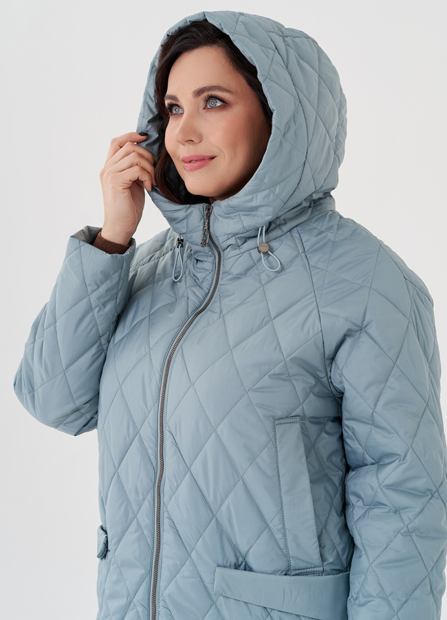 Женское полупальто с капюшоном  модель № 23937 универмаг малина