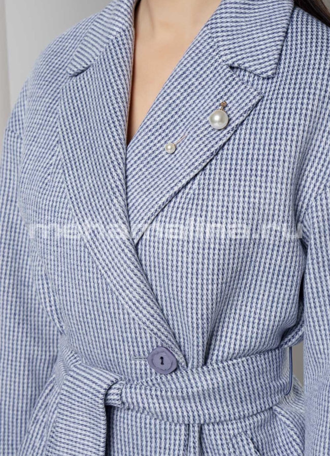 Пальто из велюра на пуговицах модель № 050 в рассрочку