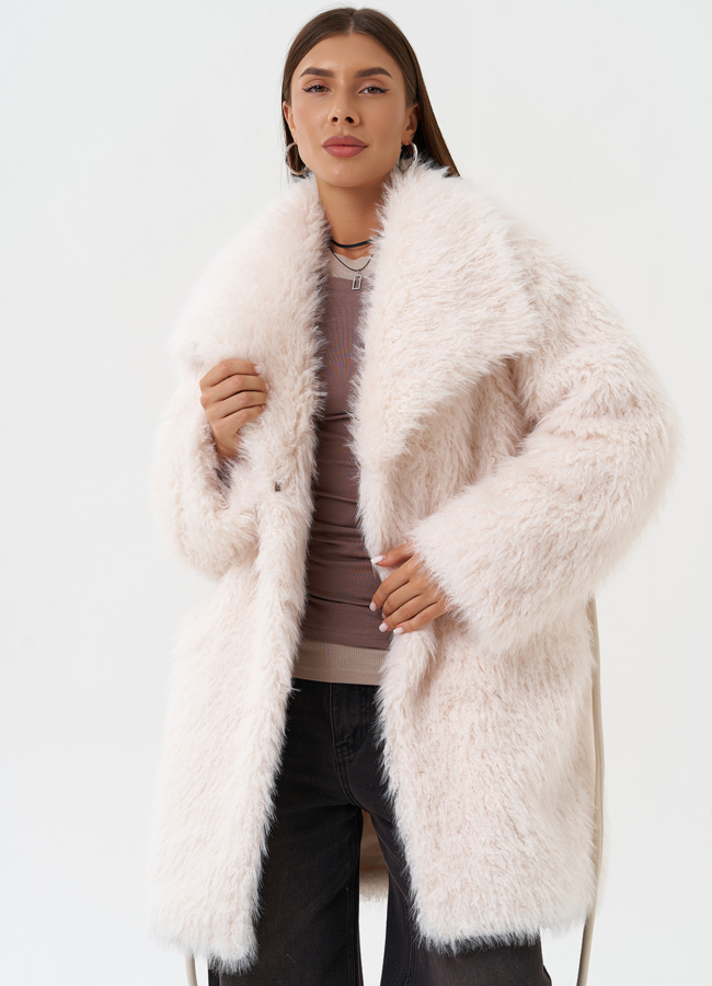 Шуба из эко меха под овчину модель № 28550 универмаг малина