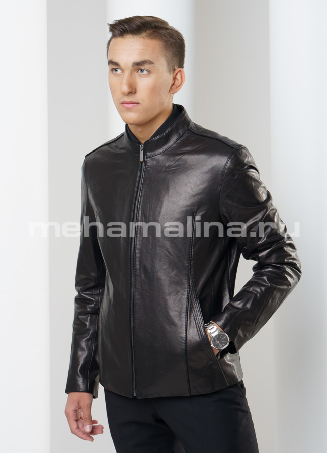 Кожаная куртка модель № KP-148 универмаг малина