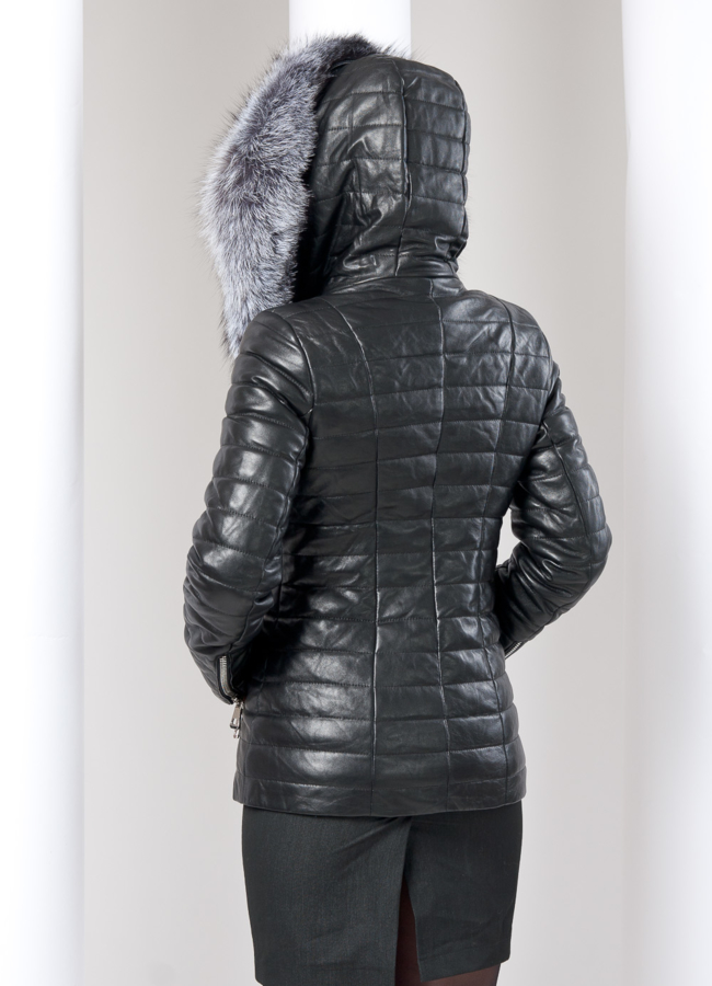 Кожаная куртка с мехом модель № К-5 в кредит