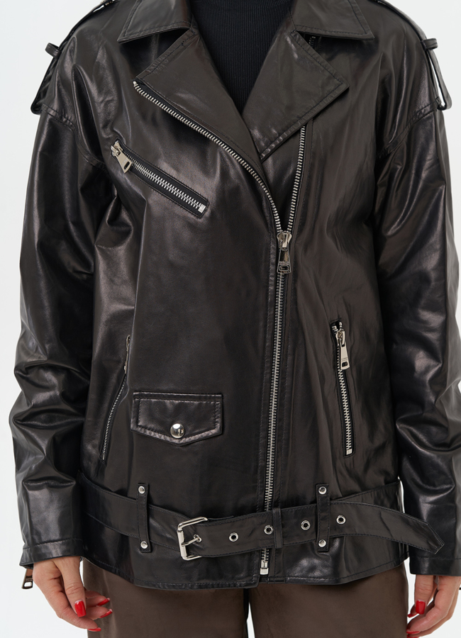 Удлиненная кожаная куртка-косуха модель № 215444 универмаг малина Удлиненная кожаная куртка-косуха модель № 215444 универмаг малина