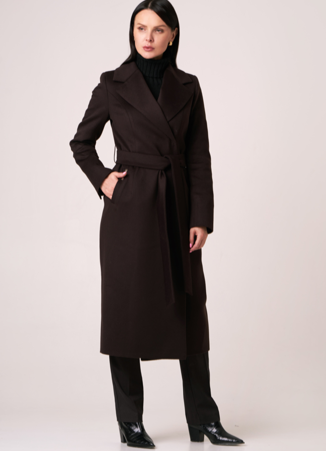 Длинное пальто с английским воротником модель № 070 универмаг малина