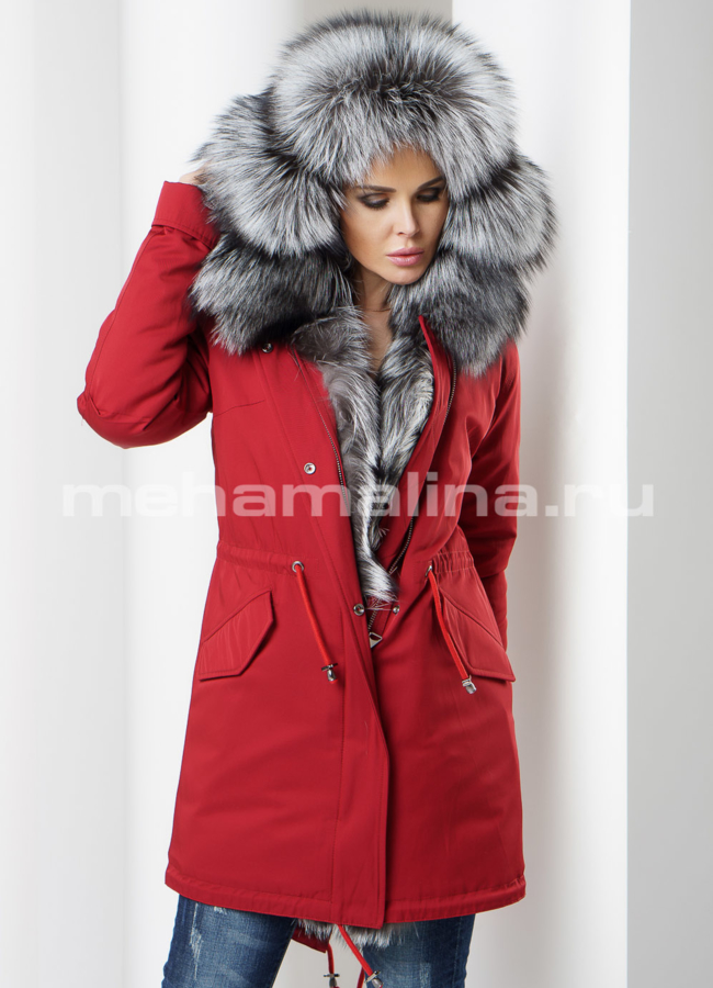 Парка с чернобуркой модель № П-167 универмаг малина