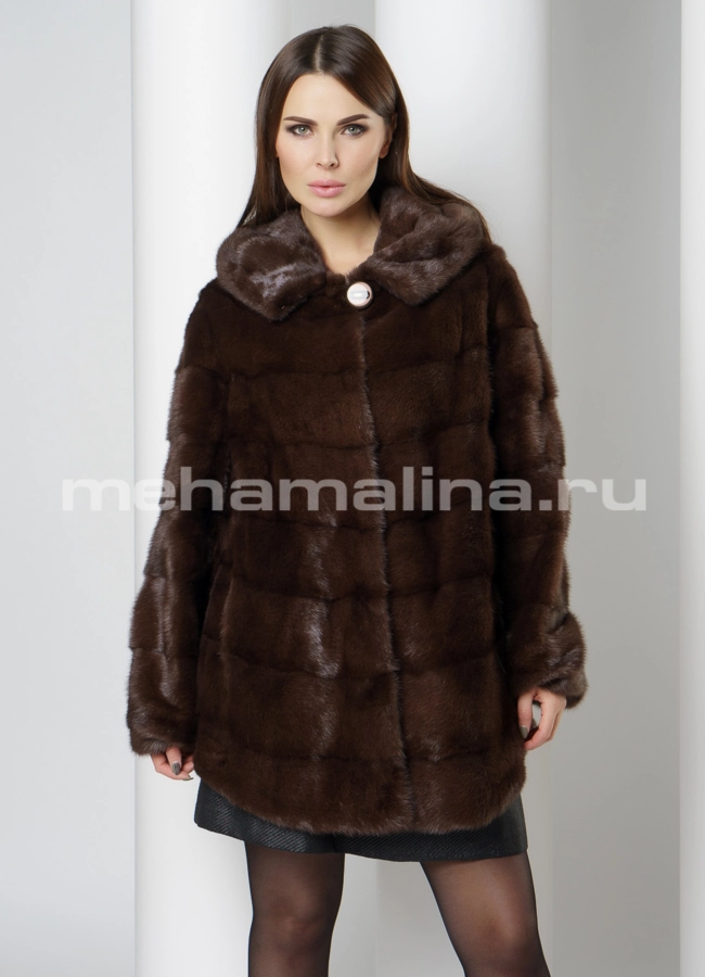 Шуба из норки модель № S-674 универмаг малина