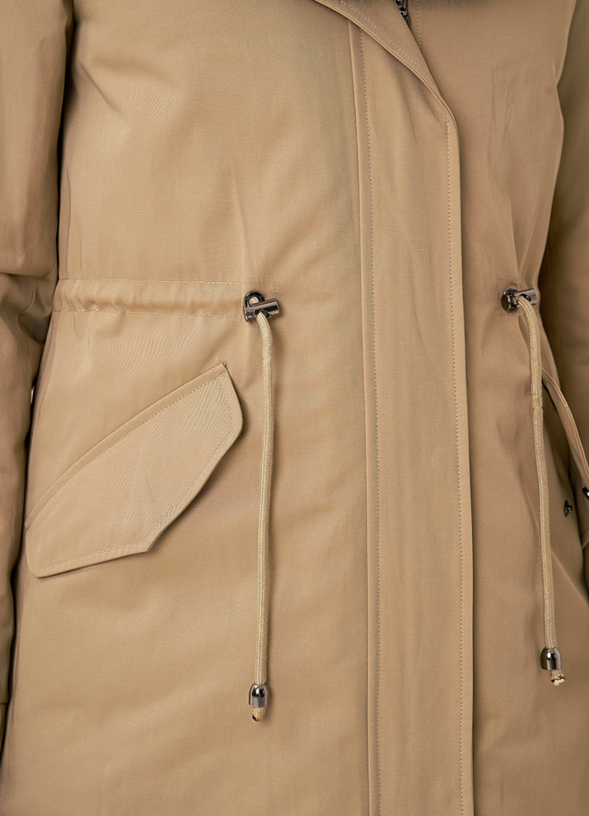 Меховая парка на молнии с капюшоном модель № 9002 универмаг малина