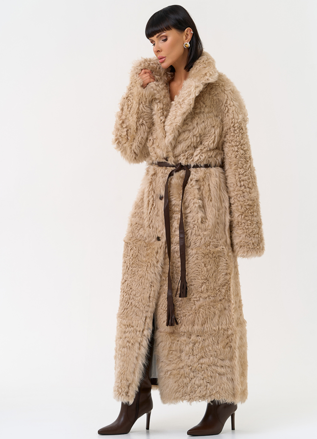 Женская двухсторонняя дубленка с декоративным поясом модель № 31620 универмаг малина Женская двухсторонняя дубленка с декоративным поясом модель № 31620 универмаг малина