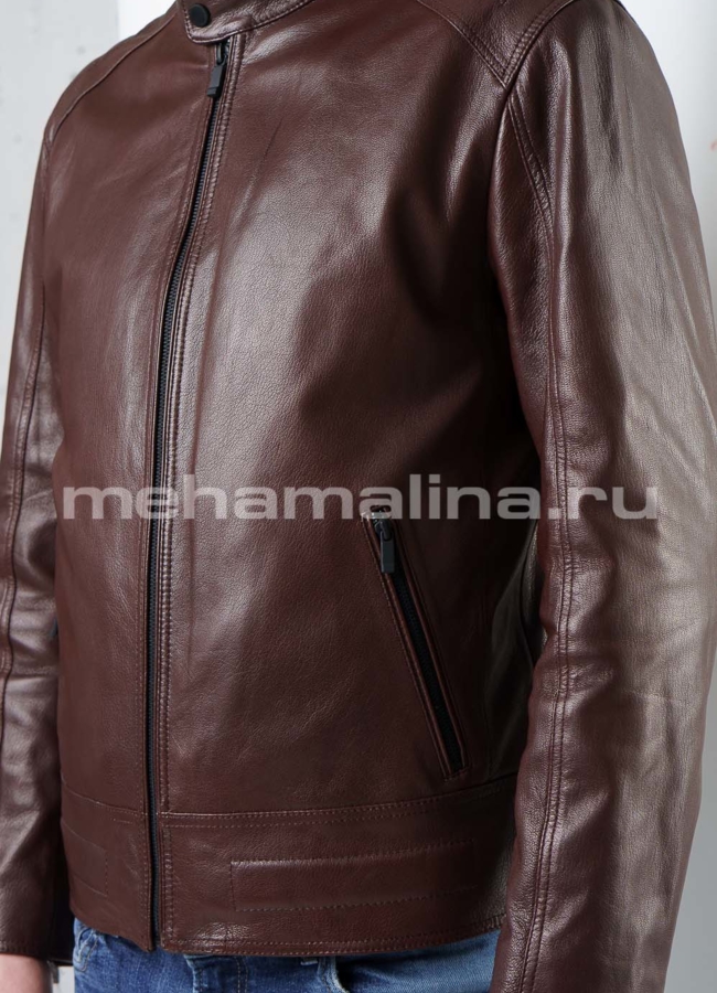 Кожаная куртка мужская модель № KP-223 универмаг малина