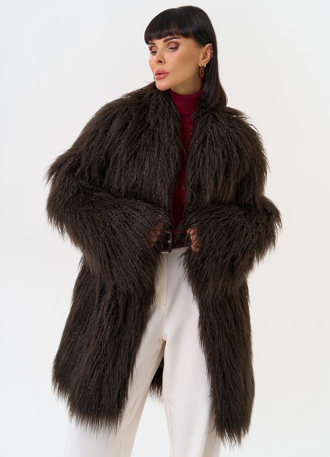 Женская шуба из эко меха коричневого цвета модель № 31530 универмаг малина Женская шуба из эко меха коричневого цвета модель № 31530 универмаг малина