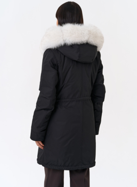 Женская парка с капюшоном из меха песца