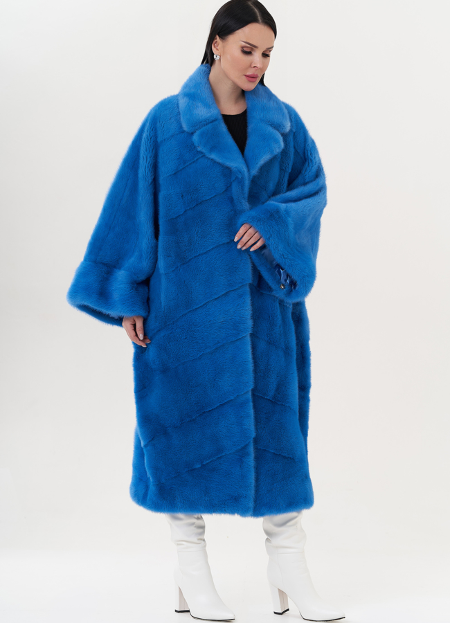 Шуба из норки оверсайз модель № 83713 универмаг малина