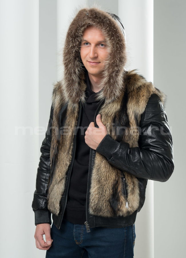 Зимняя куртка на резинке из волка модель № dm-60 в рассрочку