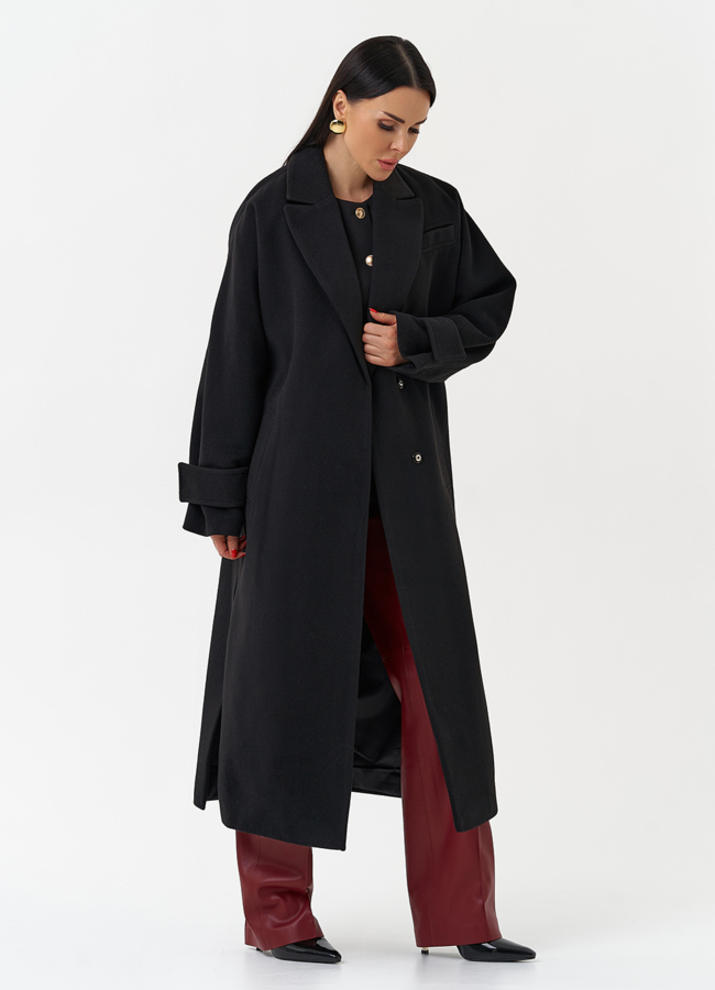 Длинное женское пальто с английским воротником модель № 30202 универмаг малина