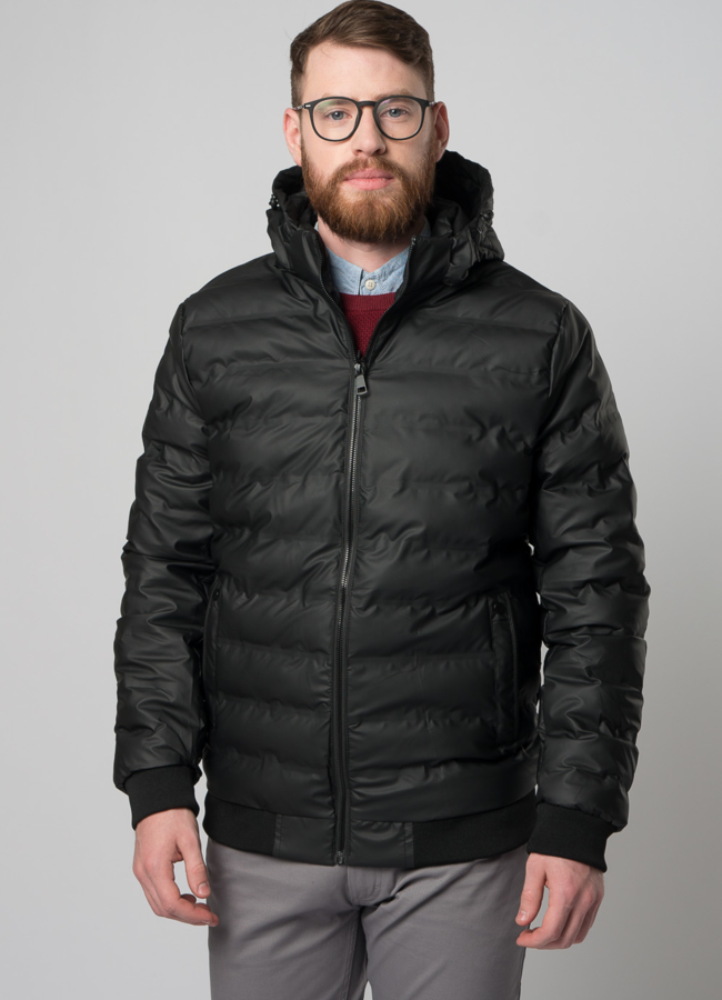 Мужская куртка со съемным капюшоном модель № EM22-92 меха малина