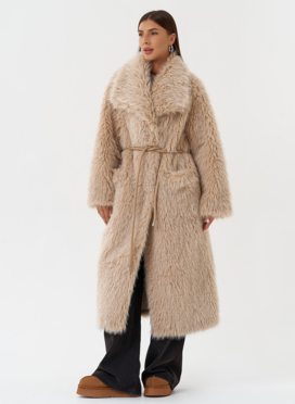 Длинная эко шуба под овчину