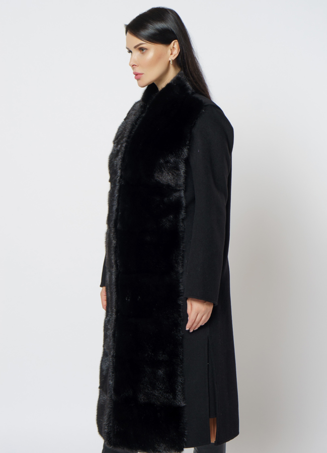 Пальто - жилет с мехом модель № 2300 универмаг малина