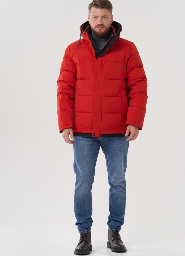 Мужской пуховик с капюшоном  модель № 81489 универмаг малина