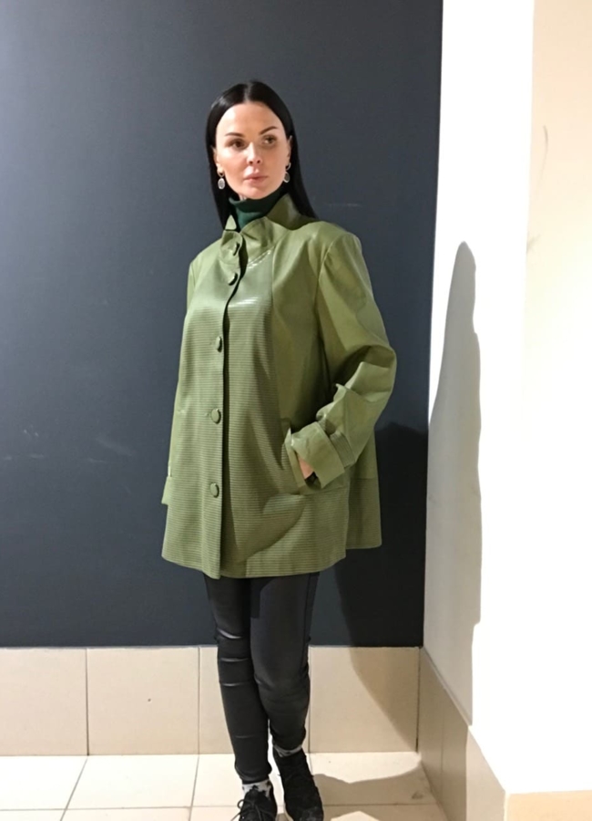 Куртка женская из эко кожи модель № 870 меха малина