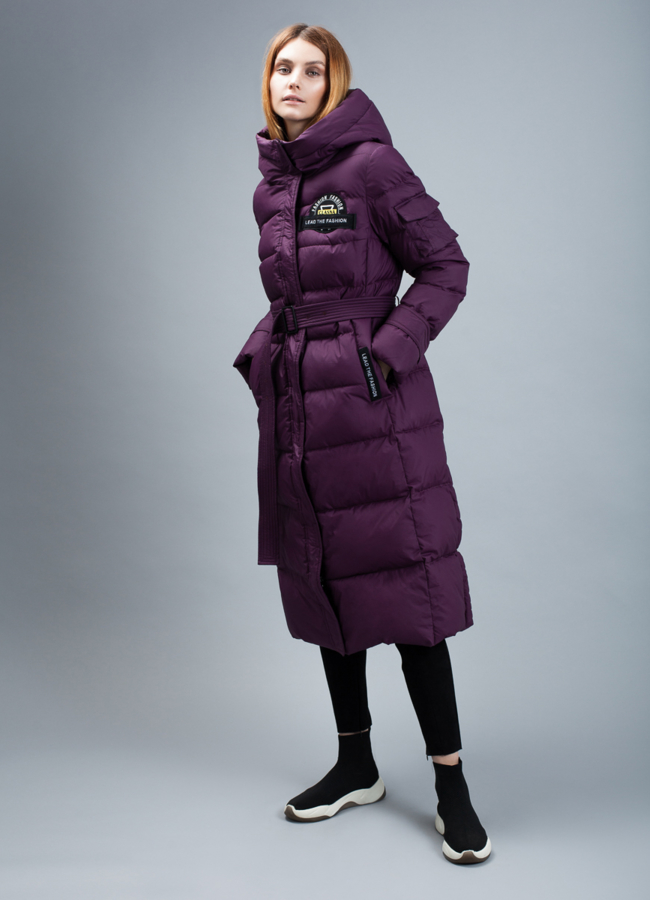 Пуховик женский на биопухе модель № П-314 универмаг малина