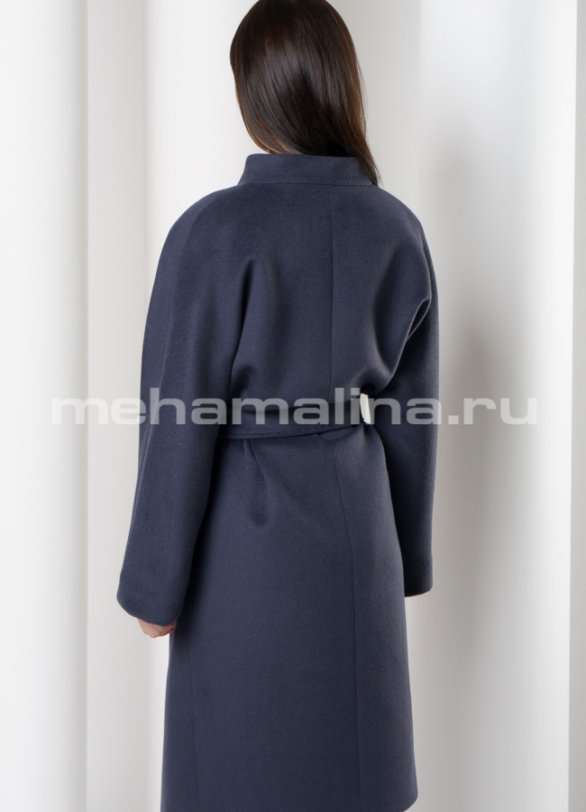 Пальто на поясе со стойкой цвет графит модель № 463 в кредит
