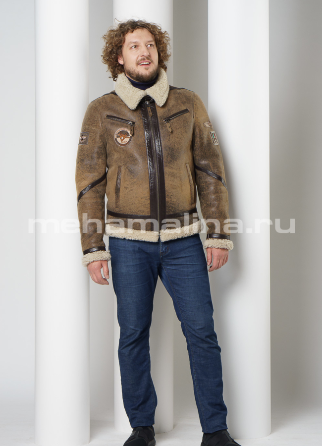 Дубленка пилот мужская  модель № DM-129 универмаг малина