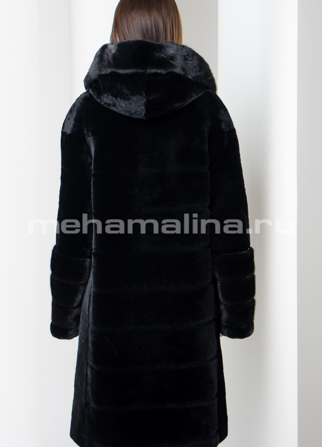 Шуба с капюшоном модель № S-560 в рассрочку