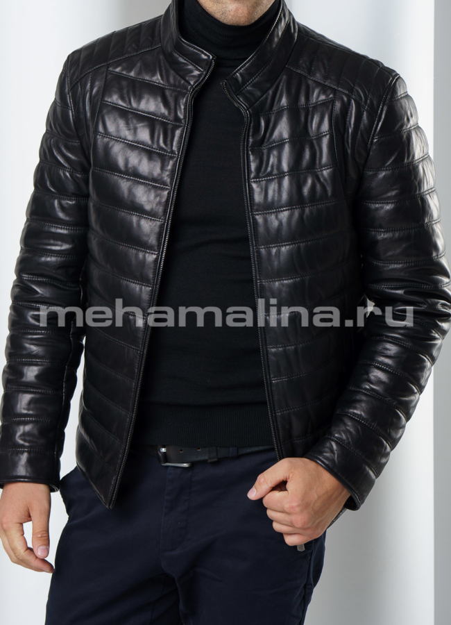 Куртка черного цвета  модель № KP-193 универмаг малина