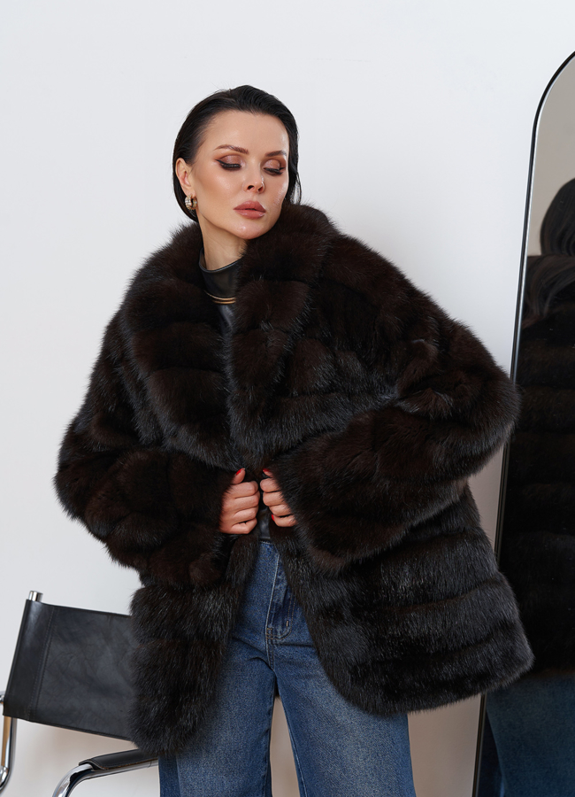 Шуба из куницы  модель № 24638 универмаг малина