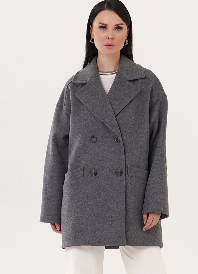 Двубортное пальто-пиджак модель № 27099 в кредит