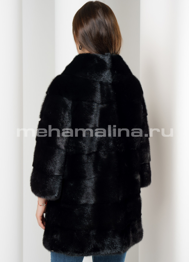 Черная норковая шуба модель № S-627 в кредит