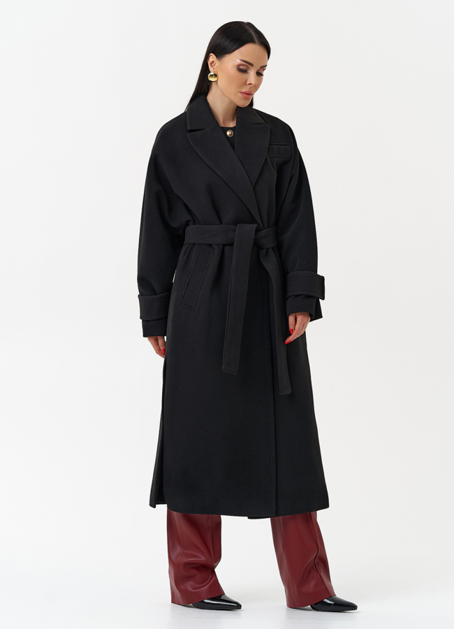 Длинное женское пальто с английским воротником модель № 30202 универмаг малина