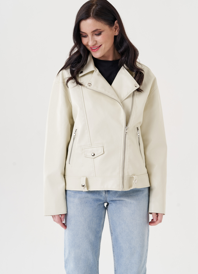 Женская куртка косуха из эко кожи  модель № 24451 в рассрочку