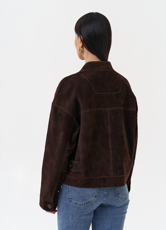 Куртка из замши коричневого цвета модель № 29927 в кредит Куртка из замши коричневого цвета модель № 29927 в кредит