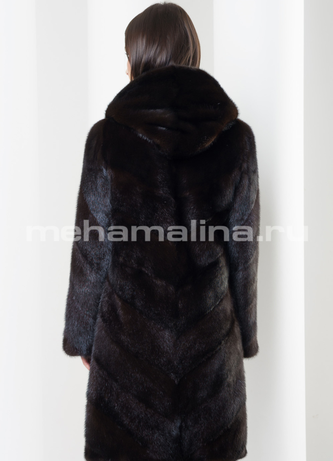 Шуба из норки, прямая модель № S-435 в рассрочку