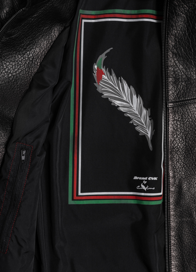 Куртка кожаная черного цвета модель № 21155 в кредит