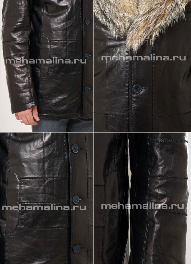 Дубленка мужская удлиненная модель № DM-98 в рассрочку