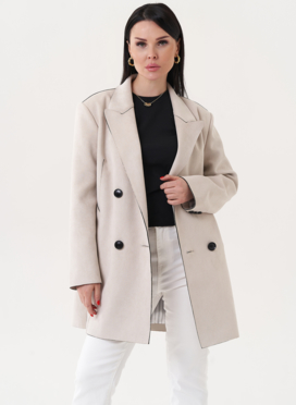 Жакет из эко замши с английским воротником