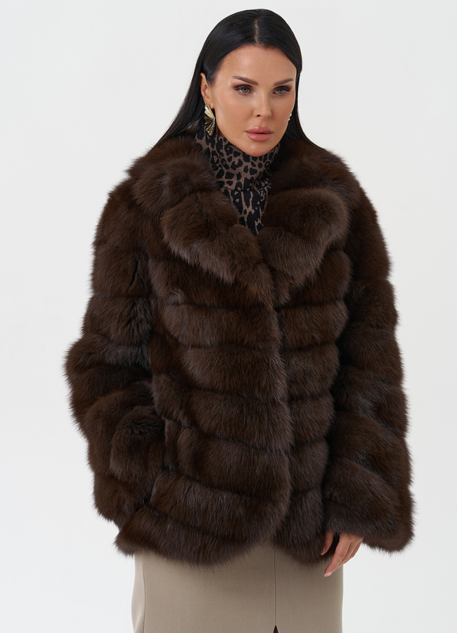Женская шуба из куницы модель № 28434 универмаг малина