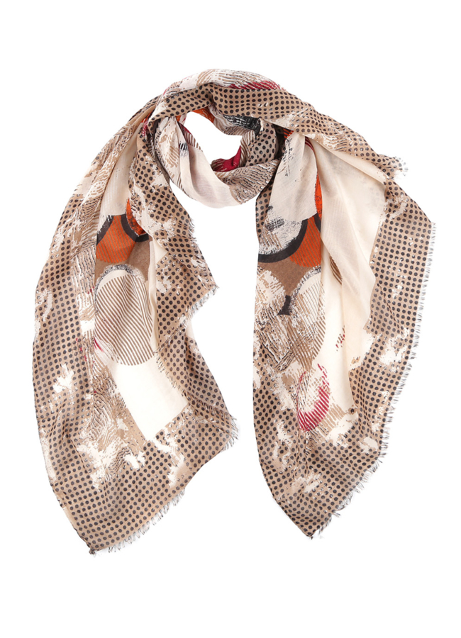 Шарф  модель № А-71 меха малина