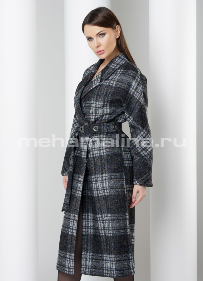 Пальто в клетку  модель № BP-146 в кредит