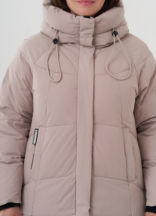 Женский пуховик с капюшоном  модель № 24953 универмаг малина